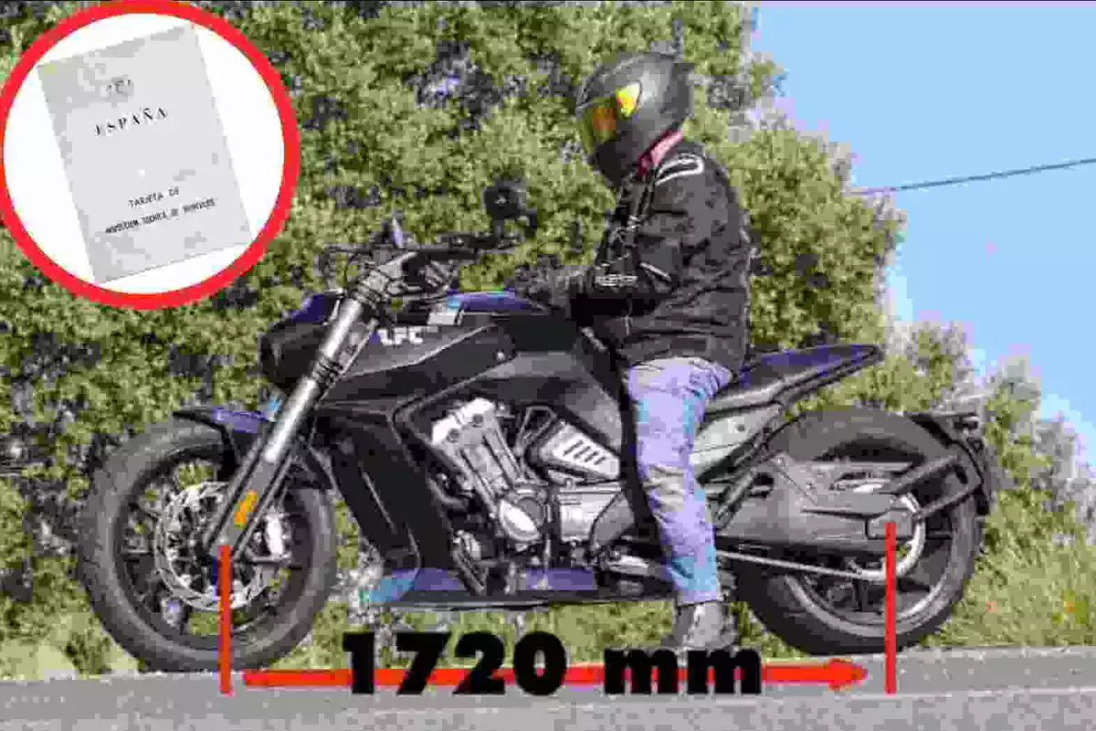 Ficha técnica de moto con dato de distancia entre ejes