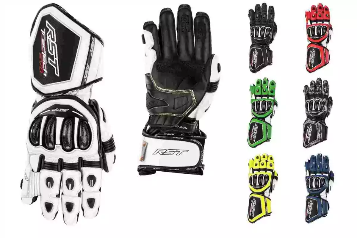 Guantes de motociclista RST en varios colores con protecciones en los nudillos y diseño deportivo Guantes de motociclista RST en varios colores con protecciones en los nudillos y diseño deportivo