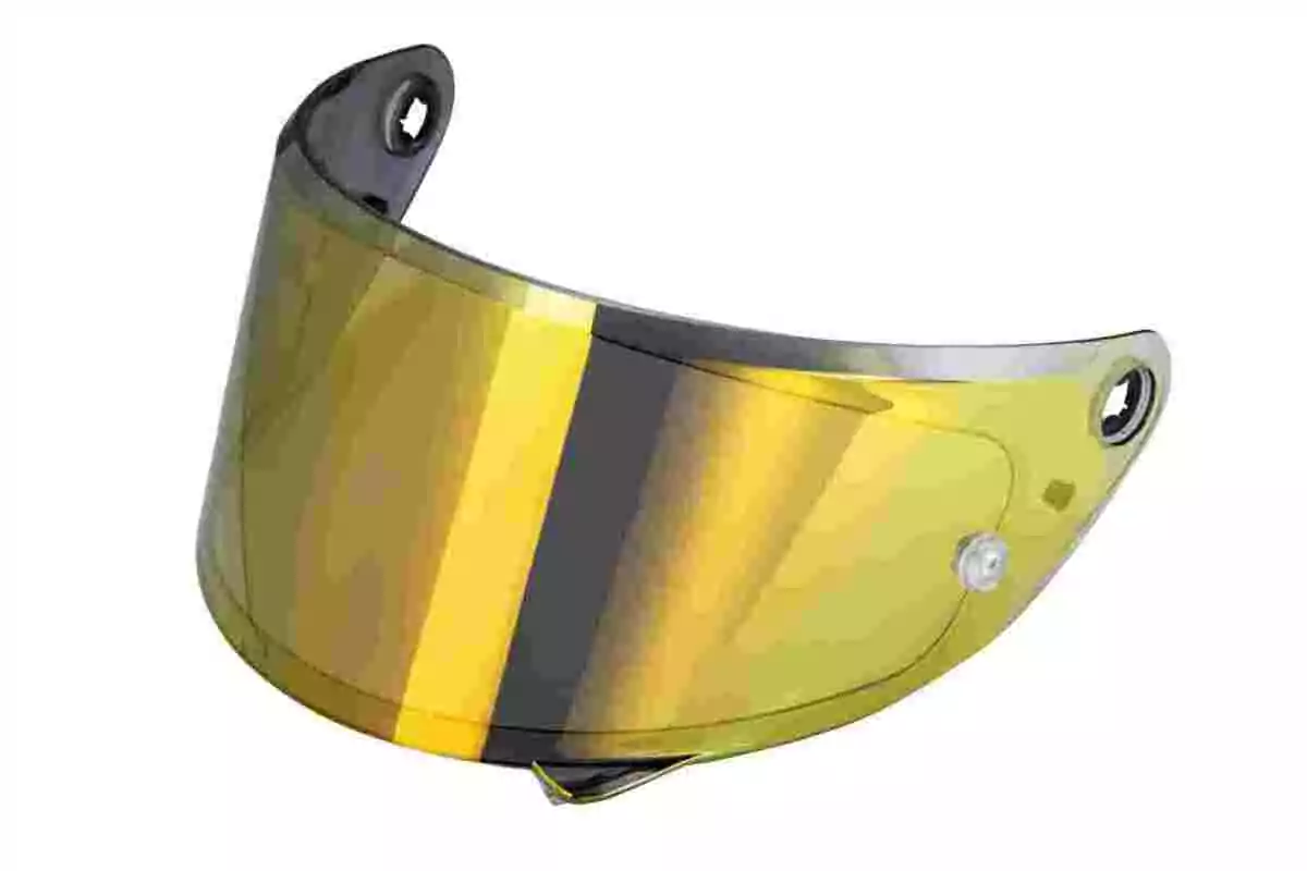 Visor de casco de motocicleta con acabado reflectante dorado Visor de casco de motocicleta con acabado reflectante dorado