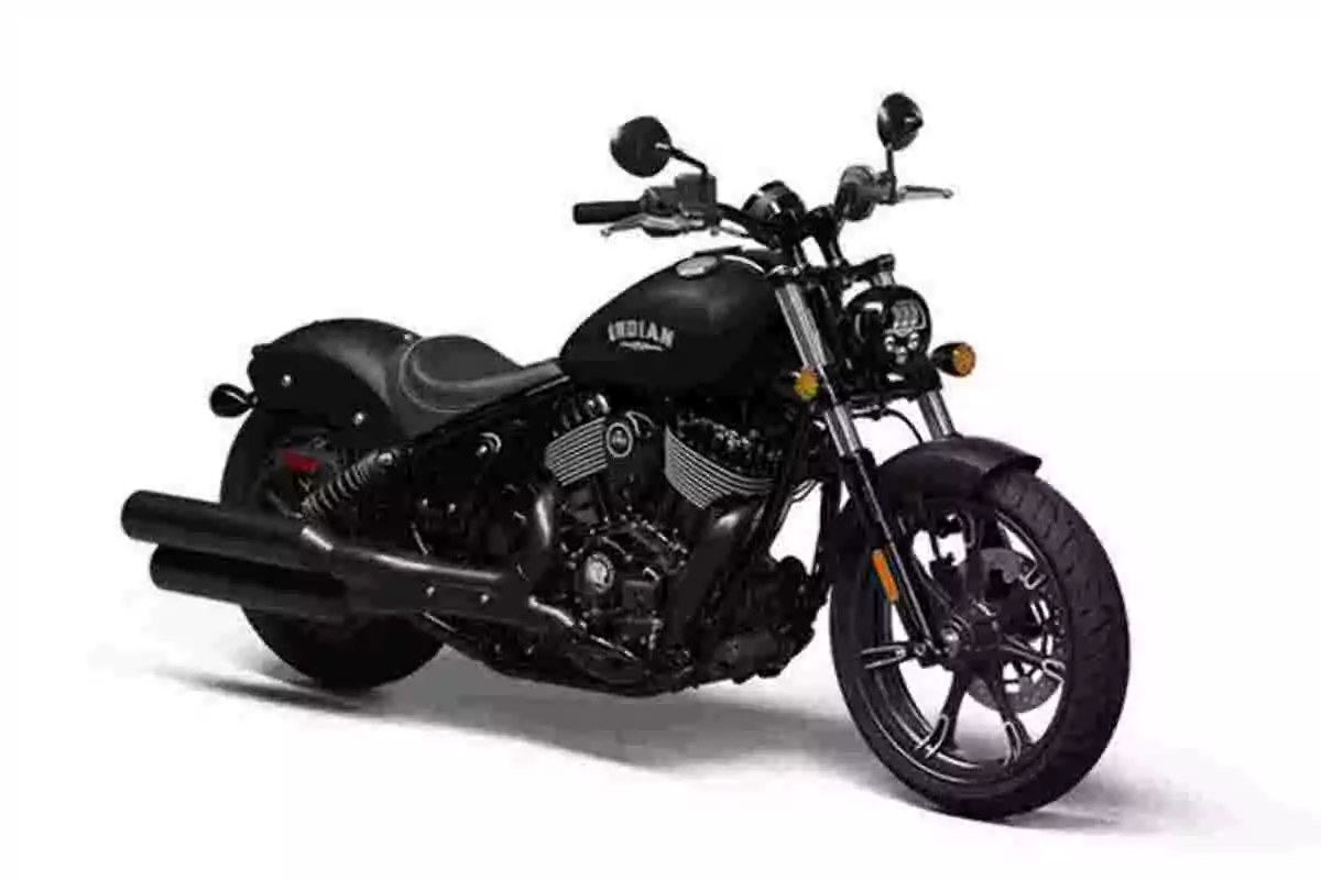 Black cruiser-style motorcycle with a rugged design and chrome details on a white background Black cruiser-style motorcycle with a rugged design and chrome details on a white background