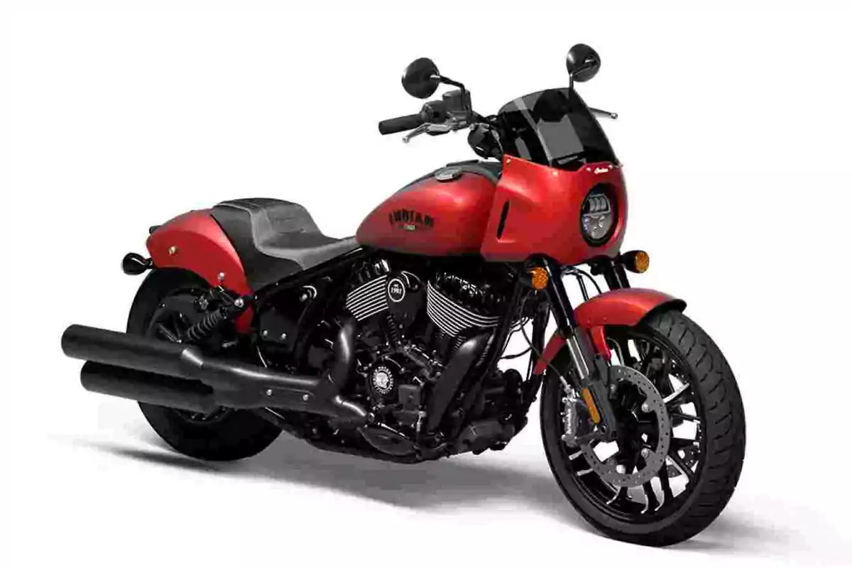 Red sport motorcycle with black details on a white background Red sport motorcycle with black details on a white background
