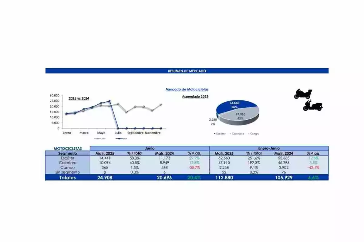 Motorcycle sales in the first half of 2025 Motorcycle sales in the first half of 2025