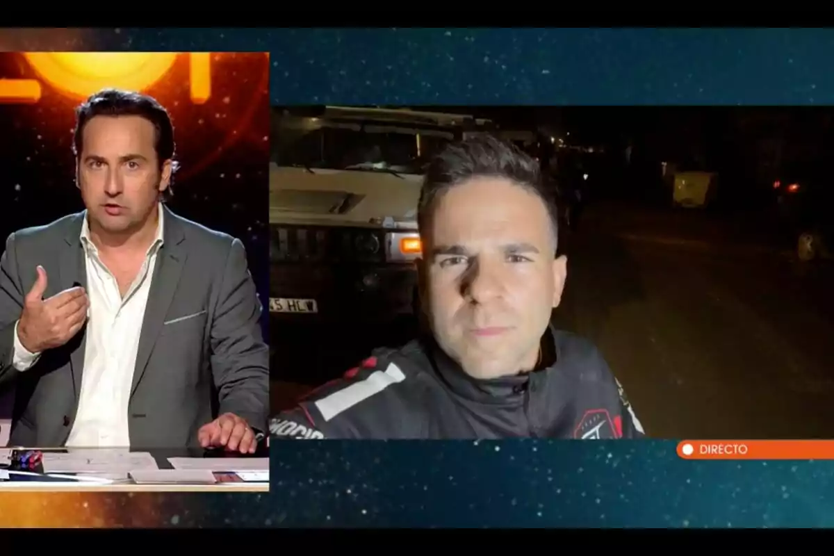Iker Jiménez en 'Horizonte' junto a Ángel Gaitán en una conexión en directo desde una calle por la noche. Iker Jiménez en 'Horizonte' junto a Ángel Gaitán en una conexión en directo desde una calle por la noche.